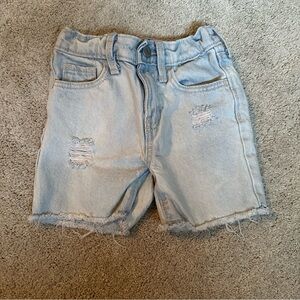 Kids Light Blue Distressed Denim Shorts